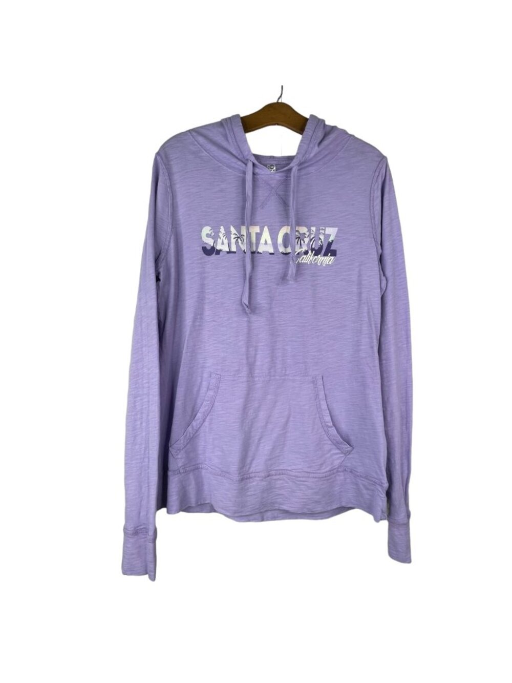 Santa Cruz California Slub Hoodie Sweatshirt Ouray Small Pastel Lilac NEW